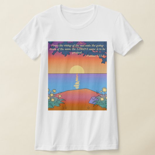Psalms 113:3クリスチャンスリムフィットTシャツ Tシャツ (レイダウン)