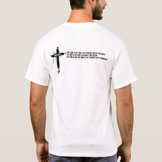 PSALMS 18:2クロスシャツ Tシャツ (裏面)