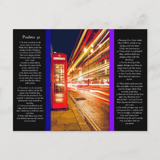 Psalms 91ポストカード付き旧電話ブース ポストカード (正面)