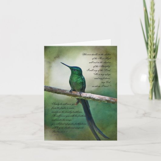 Psalms 91:1-4カー感動的ド カード (正面)