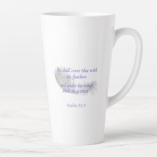 Psalms 91:4 He shall cover thee with his feathers カフェラテマグ (右)