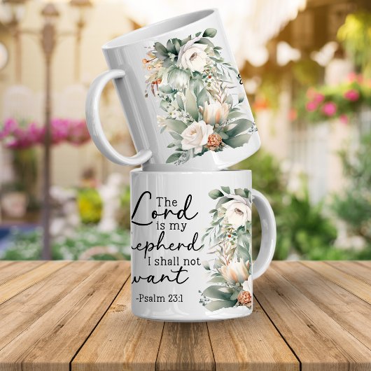 Psalms Bible Verse Floral Coffee Mug コーヒーマグカップ