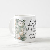 Psalms Bible Verse Floral Coffee Mug コーヒーマグカップ (正面左)