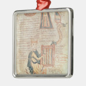 psalterからのpsalteryを遊んでいるデイヴィッド王 メタルオーナメント (左)