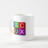 PSC SUXのクラシックで白いマグ コーヒーマグカップ (正面左)