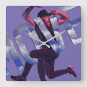 Psdフォトムービングダンサーマンスクエアウォールクロック スクエア壁時計 (正面)