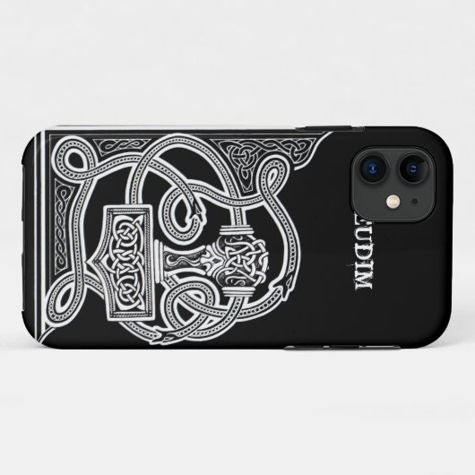 Pseudim Mjolnir Black Case-Mate iPhoneケース (裏面(横))