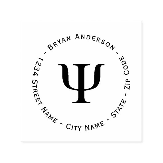 Psiシンボル差出人住所の自動手書きスタンプ セルフインキングスタンプ (デザイン)