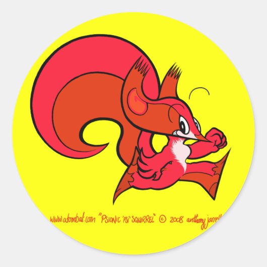 Psiリスのステッカー1 ラウンドシール (正面)