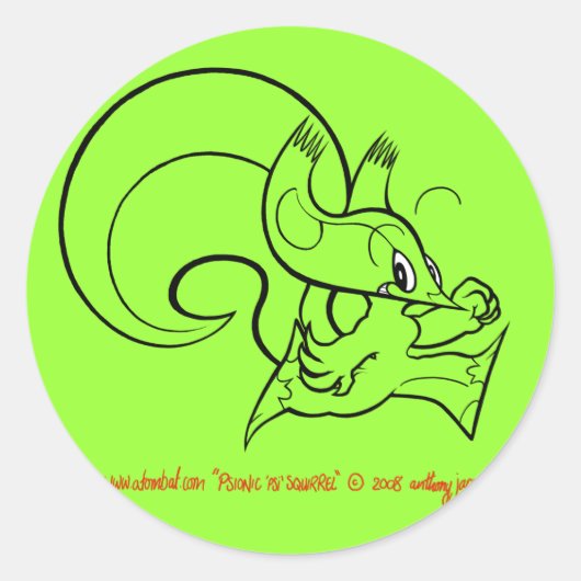 Psi Squirrelステッカー2 ラウンドシール (正面)