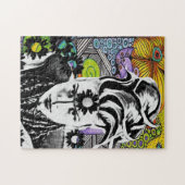 Psicodelicのポップ・アートのな女性のパズル ジグソーパズル (横)