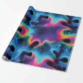 Psicodélico con Ondas de Colores Vibrantes ラッピングペーパー (アンロールド)