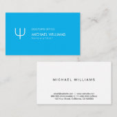 Psicólogo - Profesional elegante símbolo azul 名刺 (正面/裏面)