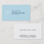 Psicólogo - Profesional elegante símbolo celeste 名刺 (正面/裏面)