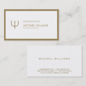 Psicólogo - Profesional elegante símbolo marco oro 名刺 (正面/裏面)