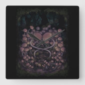 Psilocybe Allenii スクエア壁時計 (正面)