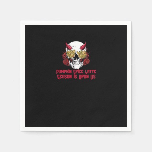 PSLかぼちゃスパイスラテシーズンオータムスカル スタンダードカクテルナプキン (正面)