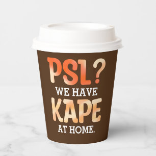 PSL対Kape Filipino秋コーヒーユーモア 紙コップ