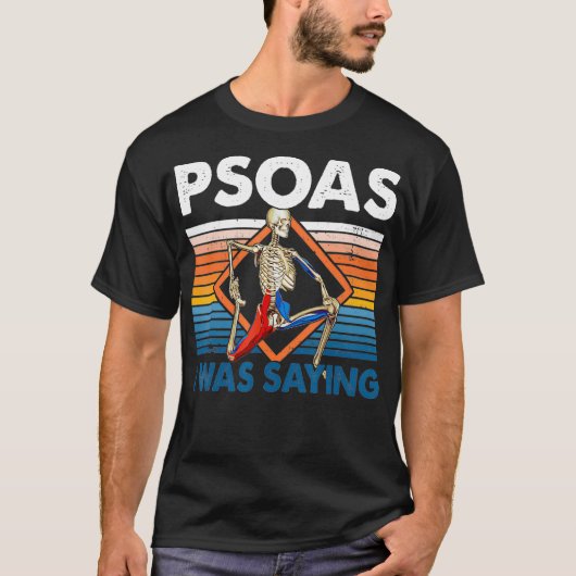 Psoas Iはことわざ物理セラピストおもしろいYoga Tシャツ (正面)