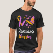 Psoriasis Warrior Butterfly Support Lavender & Ora Tシャツ (正面)