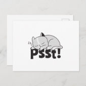Psst Lazy猫が眠っている ポストカード (正面/裏面)