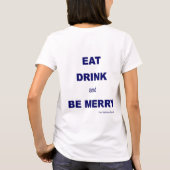 PSU 10 Yrの懇親会-飲み物を食べ、メリーがあって下さい-女性 Tシャツ (裏面)