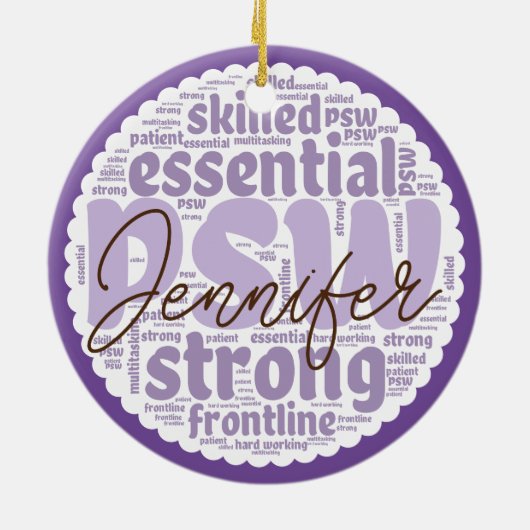 PSWパーソナライズされた セラミックオーナメント (裏面)