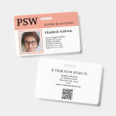 PSWヘルスケアまたは病院従業員の写真IDバッジ バッジ (正面＆裏面)