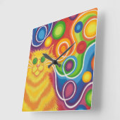 Psy猫delicの時計の正方形 スクエア壁時計 (傾斜)