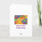 PSY-CATの丸い「ハッピーバースデー」カード紫 カード (裏面)