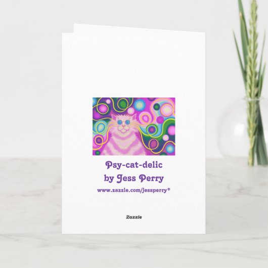 PSY-CATデリック・ピンクのおばあちゃん誕生日カード カード (裏面)