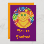 PSY CAT主催の招待されました・パープル 招待状 (正面/裏面)