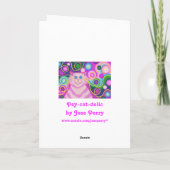 Psy-cat-delicピンクの'ハッピーバースデー'カードブルー カード (裏面)