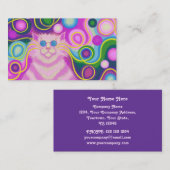 PSY-cat-delicピンクの名刺パープルバック 名刺 (正面/裏面)