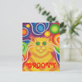 Psy-cat-delic 'Groovy'ポストカード垂直 ポストカード (スタンド正面)