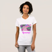 PSY-cat-delic Pink 'Groovy!' Tシャツ (正面フル)