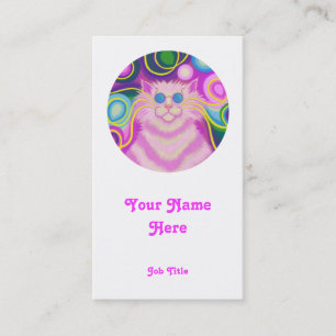 Psy-cat-delic Pink 'round'ポートレート白 名刺
