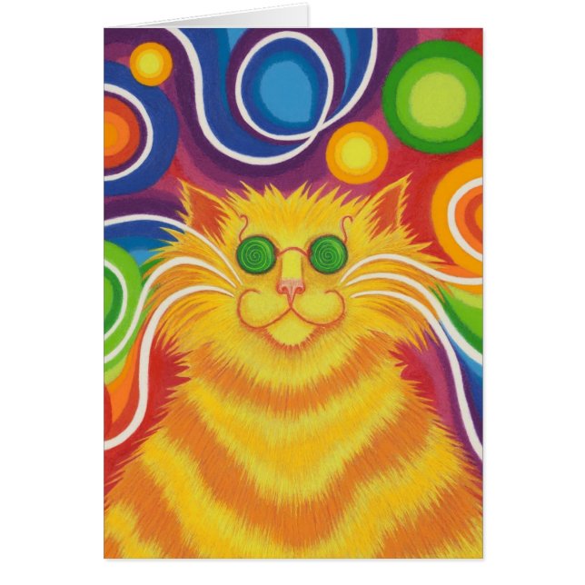 PSY-cat-delic 「Your Text」グリーティングカード（縦） (正面)