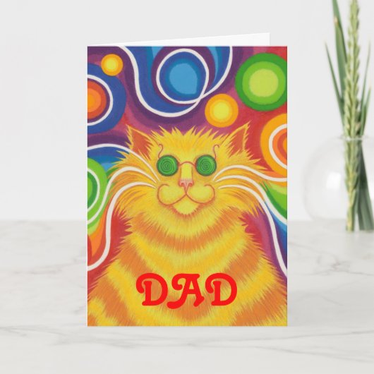 PSY-CAT-DLY'パパ'groovy birthday'カード カード (正面)