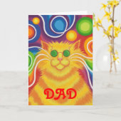PSY-CAT-DLY'パパ'groovy birthday'カード カード (黄色い花)