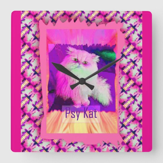 Psy Kat eWatch スクエア壁時計 (正面)