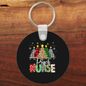 Psych Nurse Xmas Tree Leopard Red Plaid Christmas  キーホルダー (正面)
