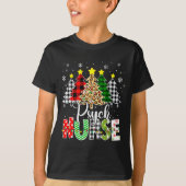 Psych Nurse Xmas Tree Leopard Red Plaid Christmas  Tシャツ (正面)