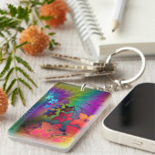 Psychadelicの花柄 キーホルダー (正面右)