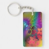 Psychadelicの花柄 キーホルダー (正面)