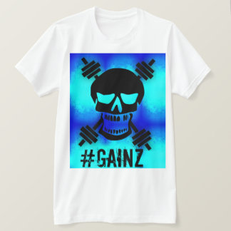 Psychdelicの青いバーベルのスカル Tシャツ