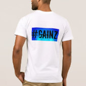 Psychdelicの青いバーベルのスカル Tシャツ (裏面)