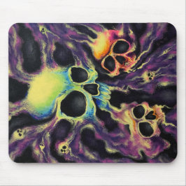 "Psychedelia" Skull Cluster Art Designer Mouse Pad マウスパッド