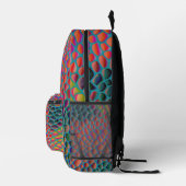 Psychedelic 3D Snake Skin Backpack – Colorful Rept プリントバックパック (右)