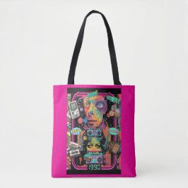 Psychedelic 90s Style All Over Print Tote Bag トートバッグ